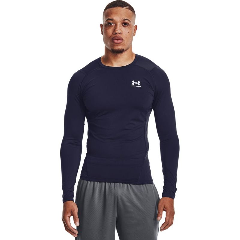 Camiseta-De-Compresion-under-armour-para-hombre-Ua-Hg-Armour-Comp-Ls-para-entrenamiento-color-azul.-Frente-Sobre-Modelo