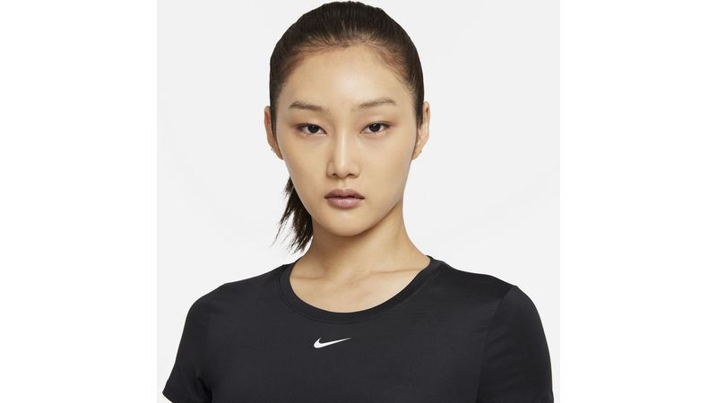 Koszulka damska Nike Ny Df Layer Ss Top czarna CJ9326 010 CJ9326
