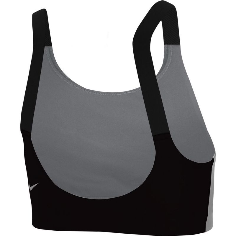 Top-nike-para-mujer-Nike-Swoosh-Mtlc-Logo-Bra-Pad-para-entrenamiento-color-negro.-Reverso-Sin-Modelo