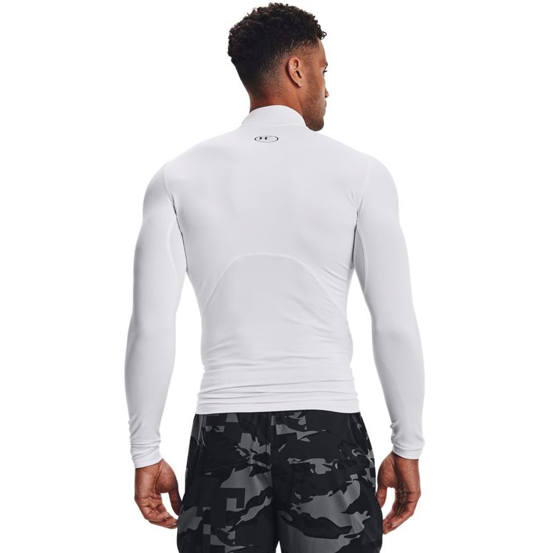 Camiseta-De-Compresion-under-armour-para-hombre-Ua-Cg-Armour-Comp-Mock-para-entrenamiento-color-blanco.-Reverso-Sobre-Modelo