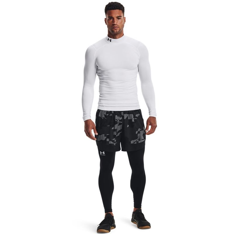 Camiseta-De-Compresion-under-armour-para-hombre-Ua-Cg-Armour-Comp-Mock-para-entrenamiento-color-blanco.-Outfit-Completo