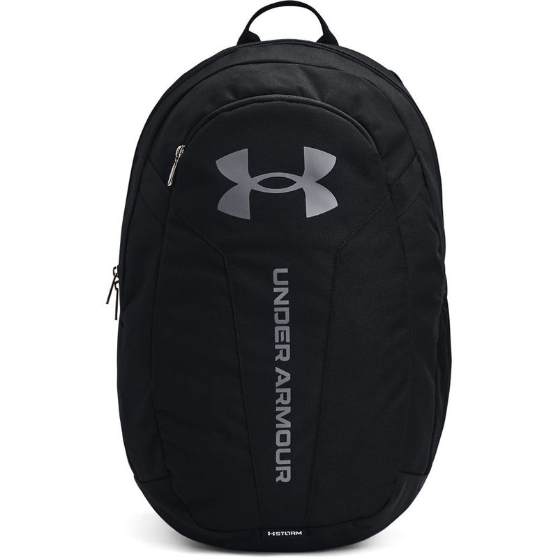 Morral-under-armour-unisex-Ua-Hustle-Lite-Backpack-para-entrenamiento-color-negro.-Frente-Sin-Modelo