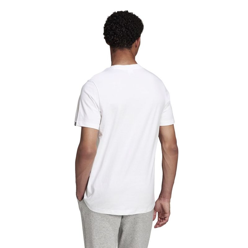 Camiseta-Manga-Corta-adidas-para-hombre-M-Hldy-Lghts-T-para-moda-color-blanco.-Reverso-Sobre-Modelo