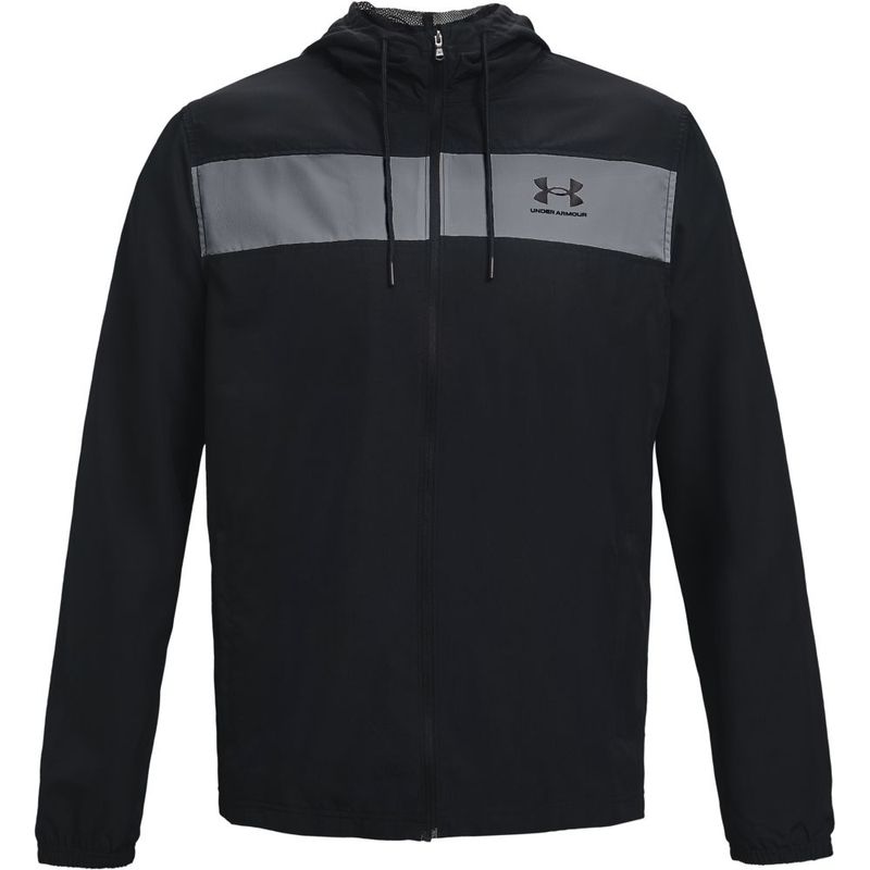 Chaqueta-under-armour-para-hombre-Ua-Sportstyle-Windbreaker-para-entrenamiento-color-negro.-Frente-Sin-Modelo