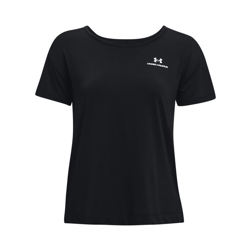 Camiseta-Manga-Corta-under-armour-para-mujer-Ua-Rush-Energy-Core-Ss-para-entrenamiento-color-negro.-Frente-Sin-Modelo