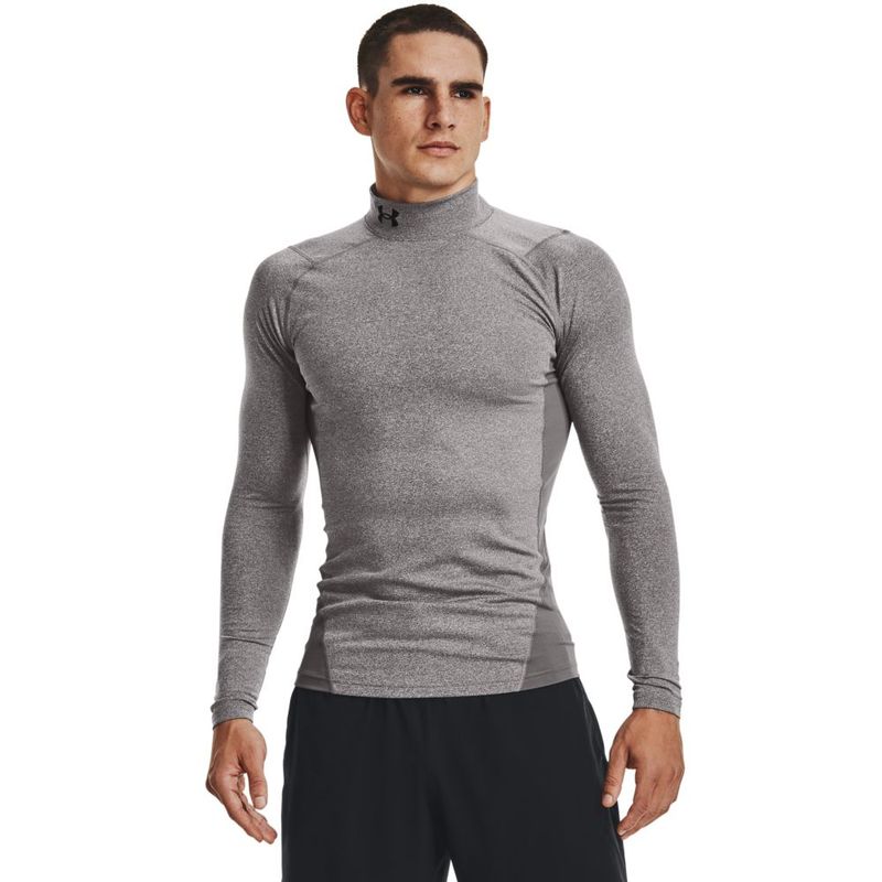 Camiseta-De-Compresion-under-armour-para-hombre-Ua-Cg-Armour-Comp-Mock-para-entrenamiento-color-gris.-Frente-Sobre-Modelo