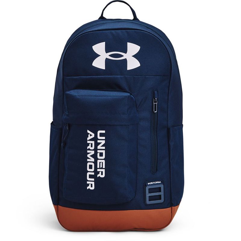 Morral-under-armour-unisex-Ua-Halftime-Backpack-para-entrenamiento-color-azul.-Frente-Sin-Modelo