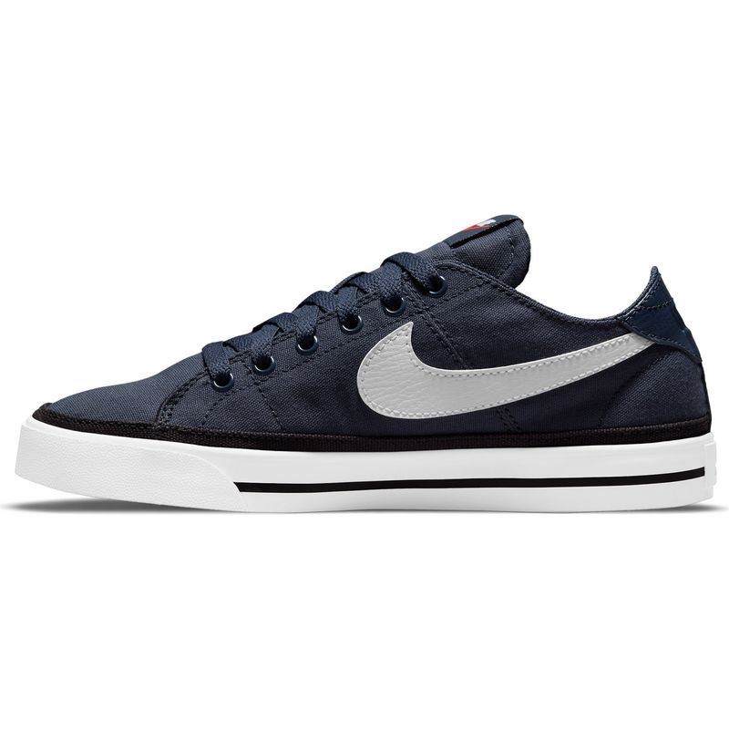 Tenis-nike-para-mujer-Wmns-Nike-Court-Legacy-Cnvs-para-moda-color-azul.-Lateral-Interna-Izquierda