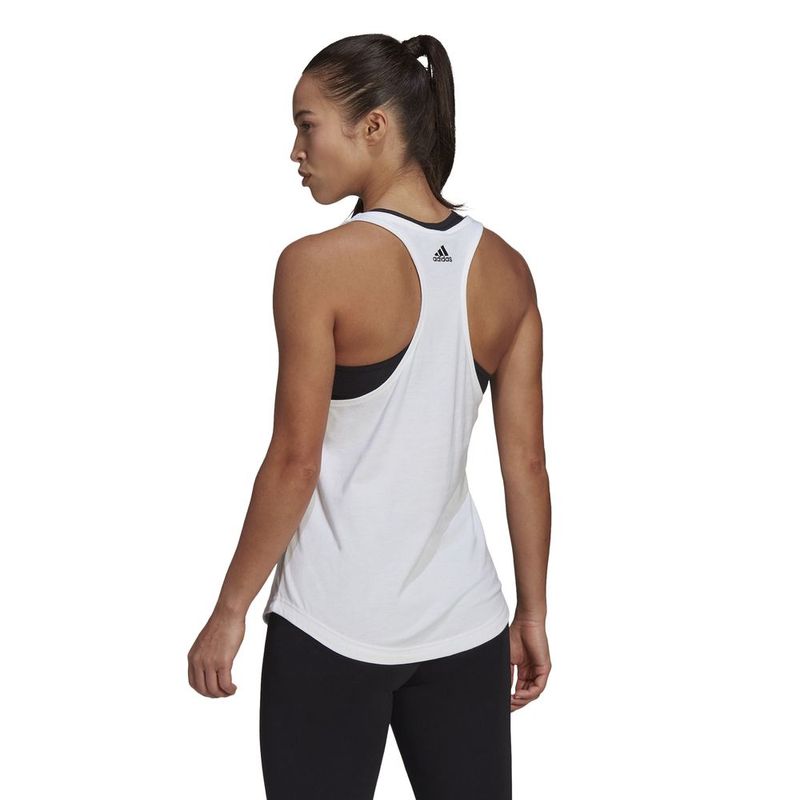 Camiseta-Manga-Sisa-adidas-para-mujer-W-Lin-Tk-para-moda-color-blanco.-Reverso-Sin-Modelo
