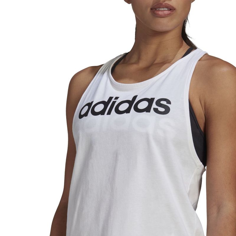 Camiseta-Manga-Sisa-adidas-para-mujer-W-Lin-Tk-para-moda-color-blanco.-Detalle-1