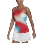 Camiseta-Manga-Sisa-adidas-para-mujer-Mel-Y-Tank-para-tenis-color-blanco.-Frente-Sobre-Modelo