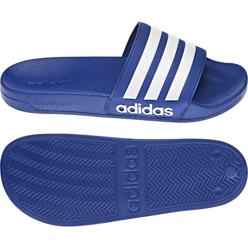 Sandalias-adidas-para-hombre-Adilette-Shower-para-natacion-color-azul.-Lateral-Y-Suela