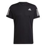 Camiseta-Manga-Corta-adidas-para-hombre-Own-The-Run-Tee-para-correr-color-negro.-Frente-Sobre-Modelo