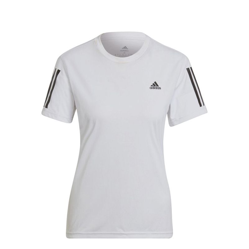 Camiseta-Manga-Corta-adidas-para-mujer-Own-The-Run-Tee-para-correr-color-blanco.-Frente-Sin-Modelo