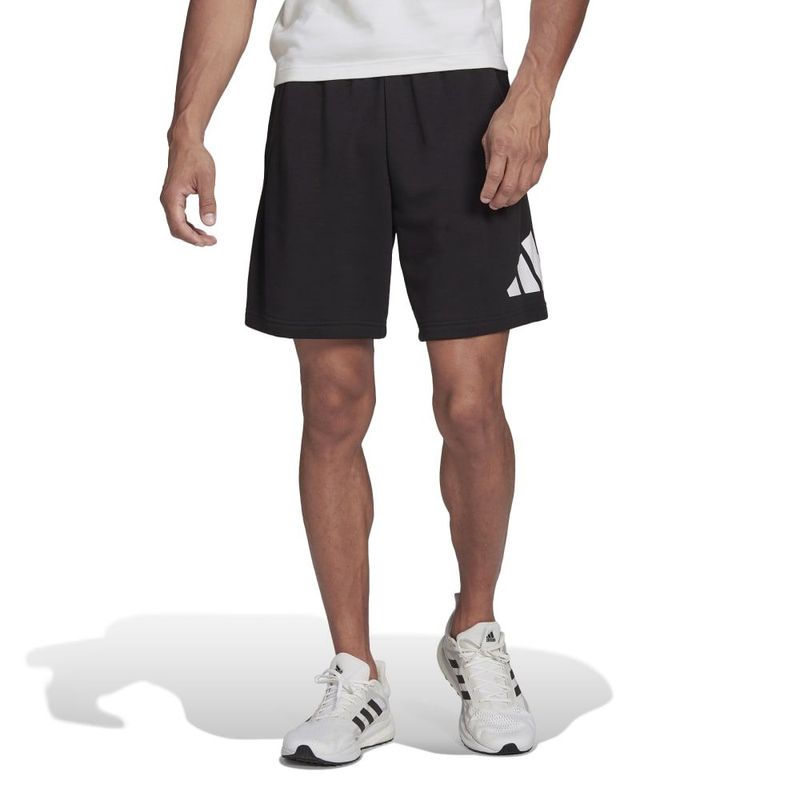 Pantaloneta-adidas-para-hombre-M-Fi-3Bar-Short-para-moda-color-negro.-Frente-Sobre-Modelo