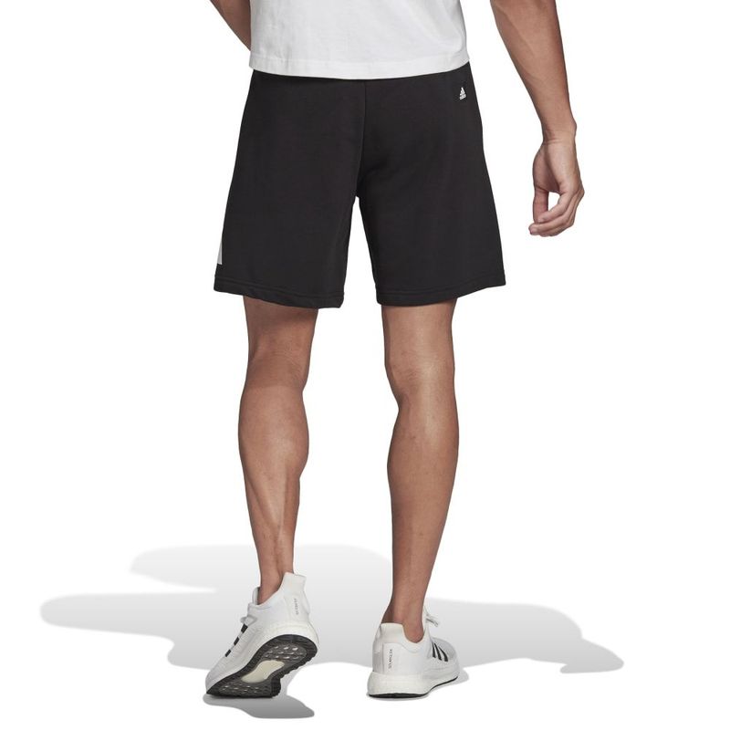Pantaloneta-adidas-para-hombre-M-Fi-3Bar-Short-para-moda-color-negro.-Reverso-Sobre-Modelo