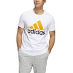 Camiseta-Manga-Corta-adidas-para-hombre-Basic-Bos-Tee-para-moda-color-blanco.-Zoom-Frontal-Sobre-Modelo