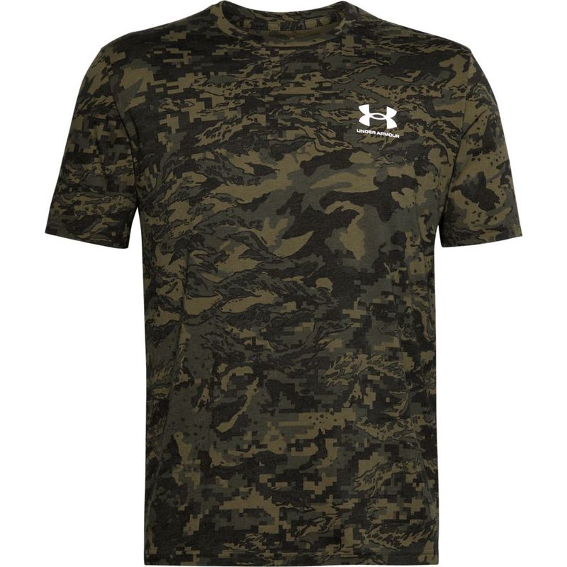 Camiseta-Manga-Corta-under-armour-para-hombre-All-Over-Printed-Ss-1-para-entrenamiento-color-negro.-Frente-Sin-Modelo