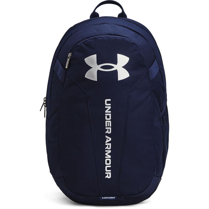 Morral-under-armour-para-hombre-Ua-Hustle-Lite-Backpack-para-entrenamiento-color-azul.-Frente-Sin-Modelo