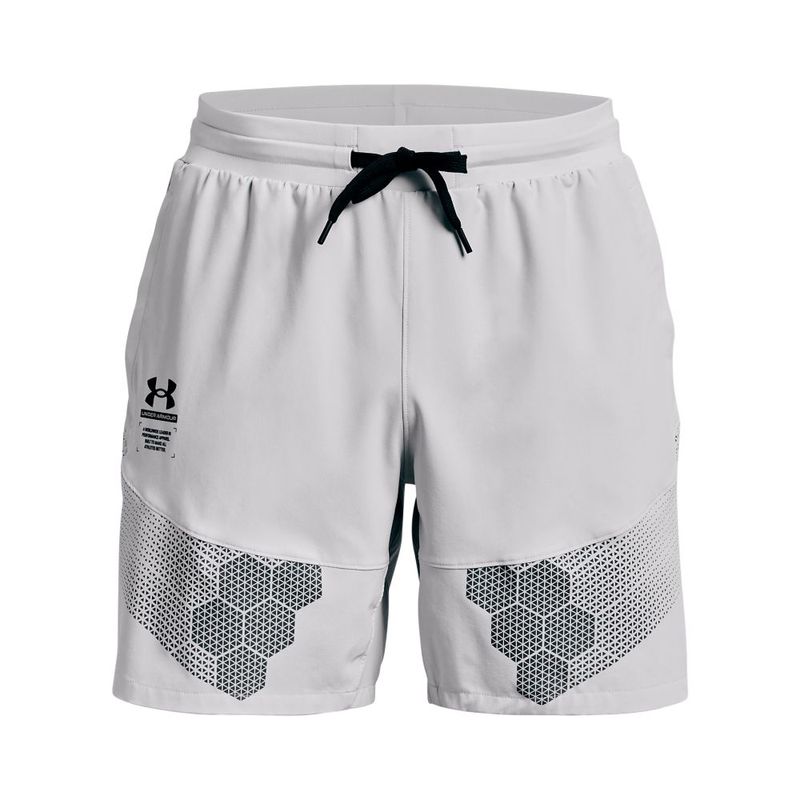 Pantaloneta-under-armour-para-hombre-Ua-Armourprint-Woven-Shorts-para-entrenamiento-color-negro.-Frente-Sin-Modelo