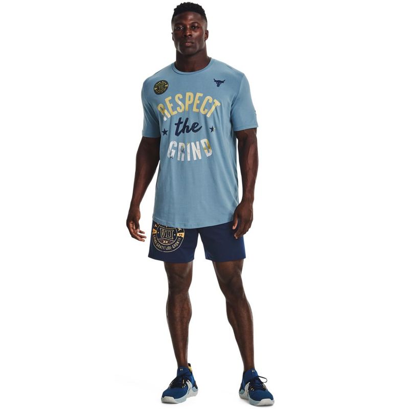 Camiseta-Manga-Corta-under-armour-para-hombre-Ua-Pjt-Rock-The-Grind-Ss-para-entrenamiento-color-azul.-Outfit-Completo