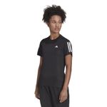 Camiseta-Manga-Corta-adidas-para-mujer-Own-The-Run-Tee-para-correr-color-negro.-Frente-Sobre-Modelo