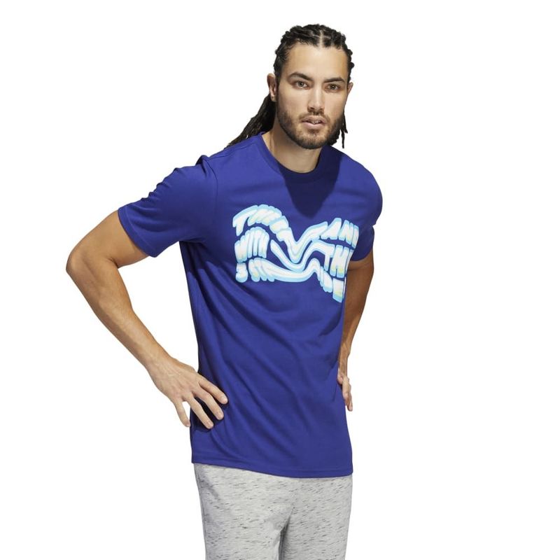 Camiseta-Manga-Corta-adidas-para-hombre-M-Heat-Verb-G-T-para-moda-color-azul.-Frente-Sobre-Modelo