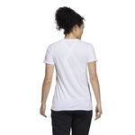 Camiseta-Manga-Corta-adidas-para-mujer-W-Basic-Bos-Tee-para-moda-color-blanco.-Reverso-Sobre-Modelo