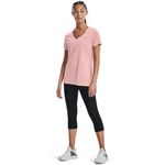 Camiseta-Manga-Corta-under-armour-para-mujer-Tech-Ssv---Twist-para-entrenamiento-color-rosado.-Outfit-Completo