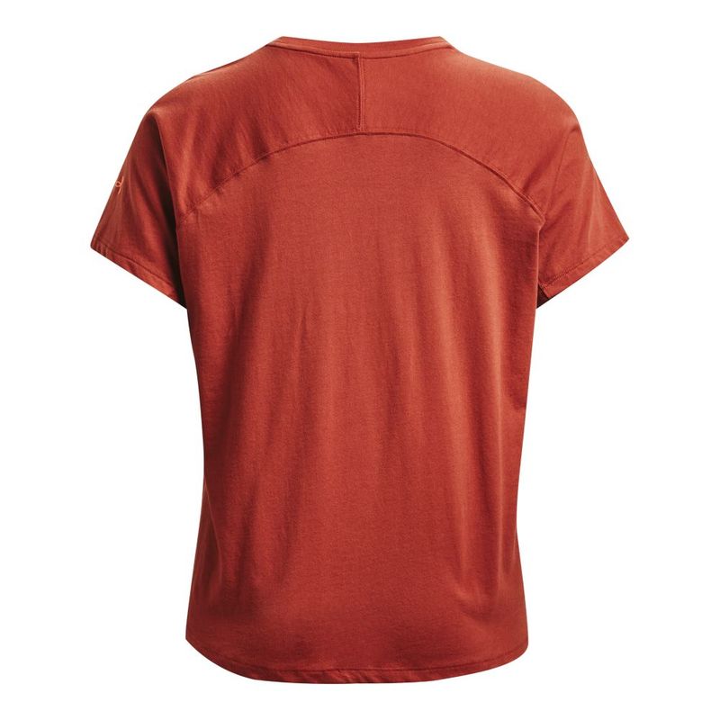 Camiseta-Manga-Corta-under-armour-para-mujer-Ua-Project-Rock-Bull-Ss-para-entrenamiento-color-rojo.-Reverso-Sin-Modelo