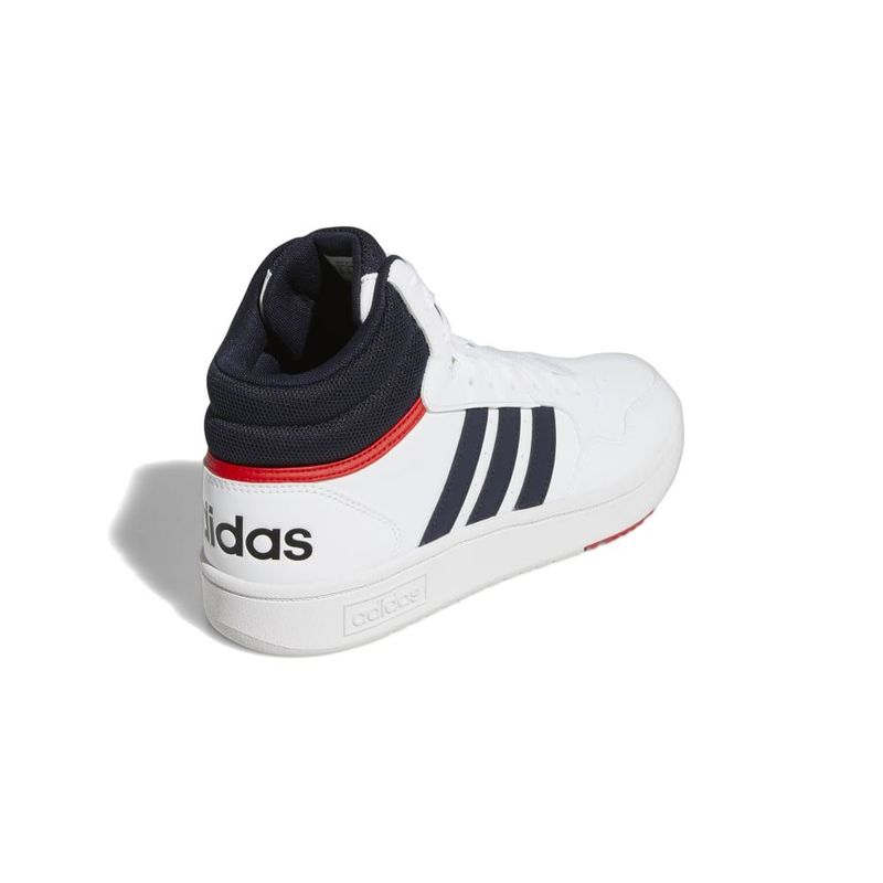 Tenis-adidas-para-hombre-Hoops-3.0-Mid-para-moda-color-blanco.-Talon