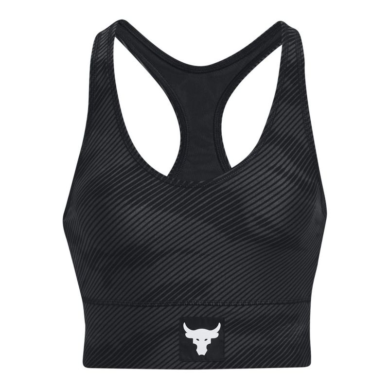 Top-under-armour-para-mujer-Ua-Prject-Rock-Hg-Bra-para-entrenamiento-color-negro.-Frente-Sin-Modelo
