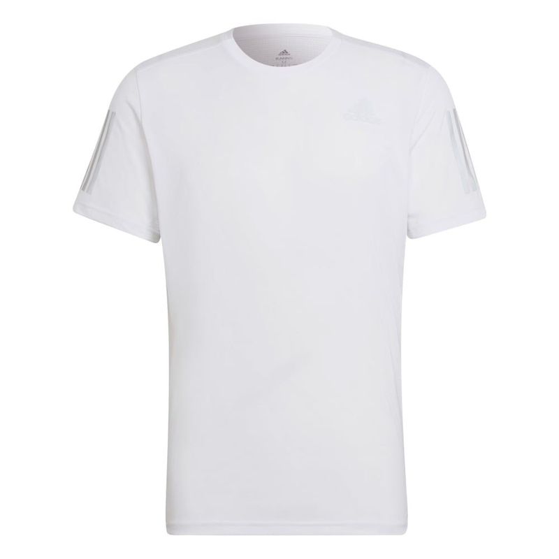 Camiseta-Manga-Corta-adidas-para-hombre-Own-The-Run-Tee-para-correr-color-blanco.-Frente-Sin-Modelo