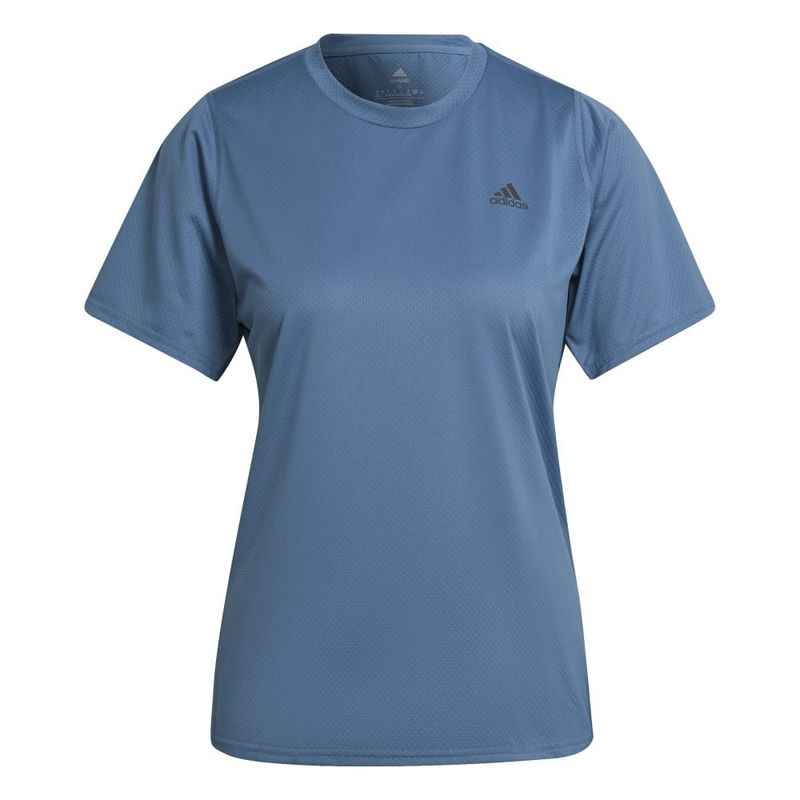 Camiseta-Manga-Corta-adidas-para-mujer-Ri-3B-Tee-para-correr-color-azul.-Frente-Sin-Modelo