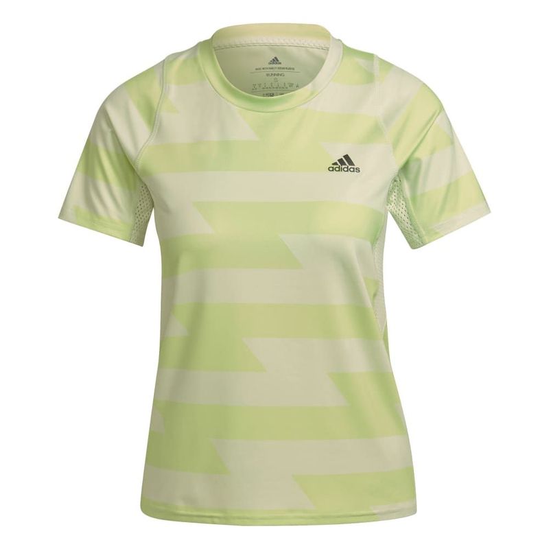 Camiseta-Manga-Corta-adidas-para-mujer-Rn-Fast-Aop-Tee-para-correr-color-verde.-Frente-Sin-Modelo