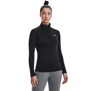 UA H 1/2 Zip Buzo negro de mujer para entrenamiento