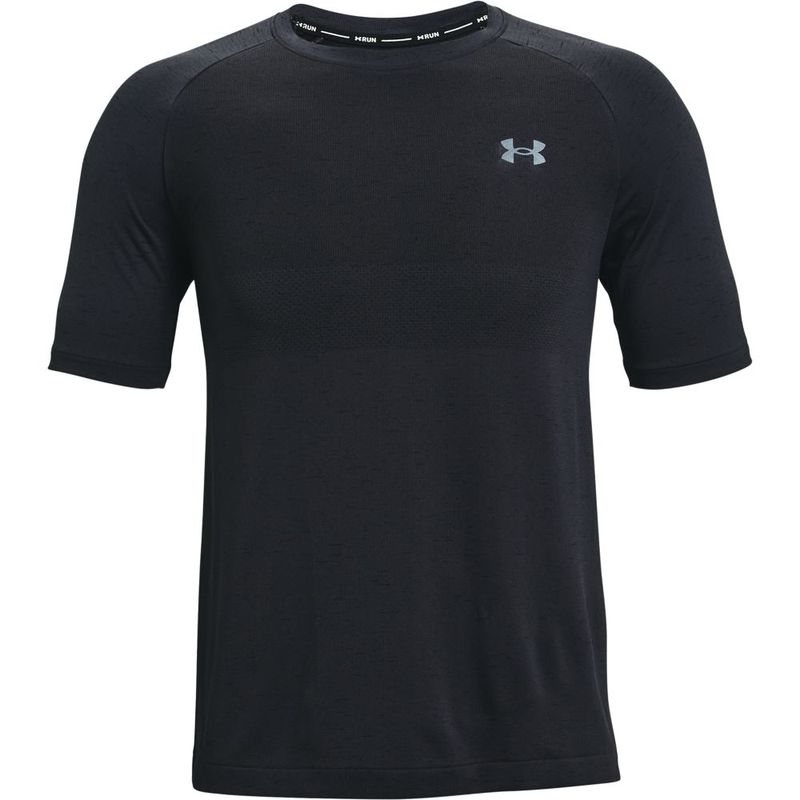Camiseta-Manga-Corta-under-armour-para-hombre-Ua-Seamless-Run-Ss-para-correr-color-negro.-Frente-Sin-Modelo