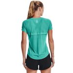 Camiseta-Manga-Corta-under-armour-para-mujer-Ua-Streaker-Ss-para-correr-color-verde.-Reverso-Sobre-Modelo