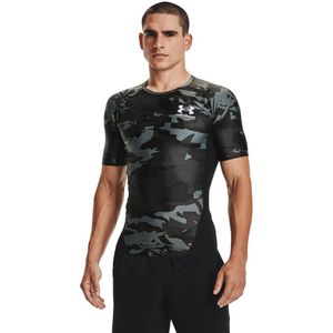 UA Hg Isochill Comp Print Ss Camiseta De Compresión negro de hombre para entrenamiento