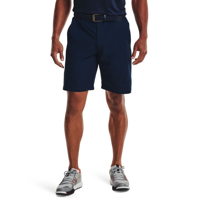 Pantaloneta-under-armour-para-hombre-Ua-Drive-Short-para-golf-color-azul.-Frente-Sobre-Modelo