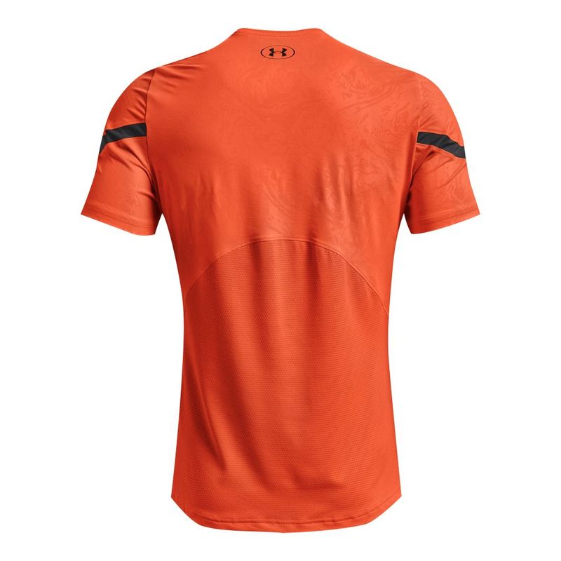 Camiseta-Manga-Corta-under-armour-para-hombre-Ua-Rush-2.0-Emboss-Ss-para-entrenamiento-color-naranja.-Reverso-Sin-Modelo
