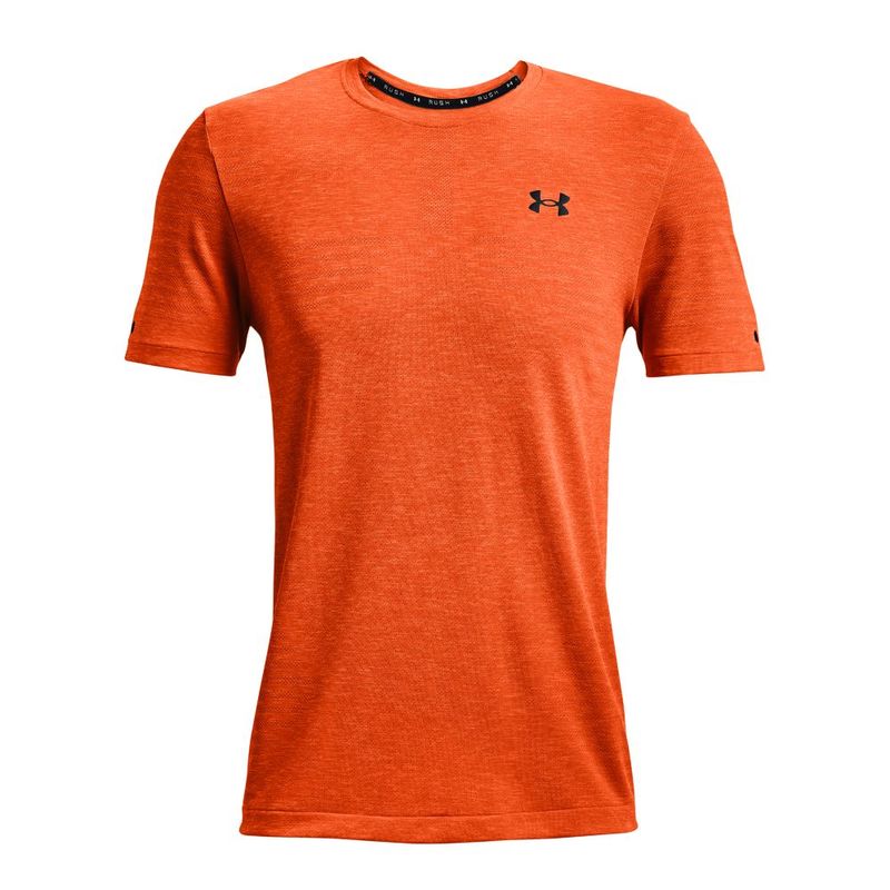 Camiseta-Manga-Corta-under-armour-para-hombre-Ua-Rush-Seamless-Geosport-Ss-para-entrenamiento-color-naranja.-Frente-Sin-Modelo