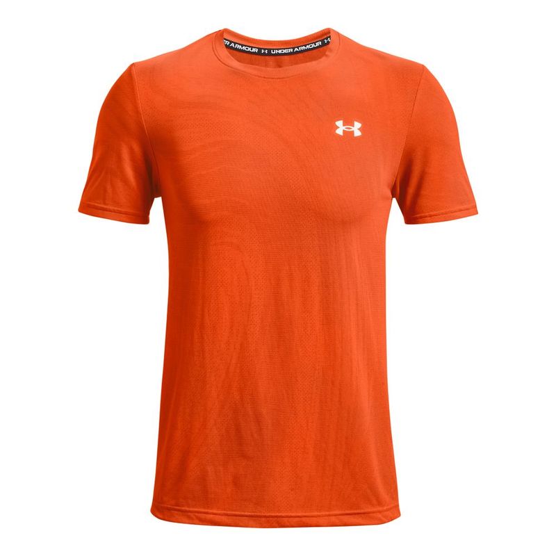 Camiseta-Manga-Corta-under-armour-para-hombre-Ua-Seamless-Surge-Ss-para-entrenamiento-color-naranja.-Frente-Sin-Modelo