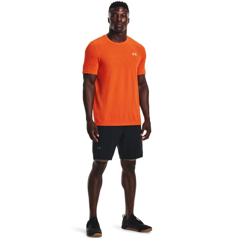 Camiseta-Manga-Corta-under-armour-para-hombre-Ua-Seamless-Surge-Ss-para-entrenamiento-color-naranja.-Outfit-Completo