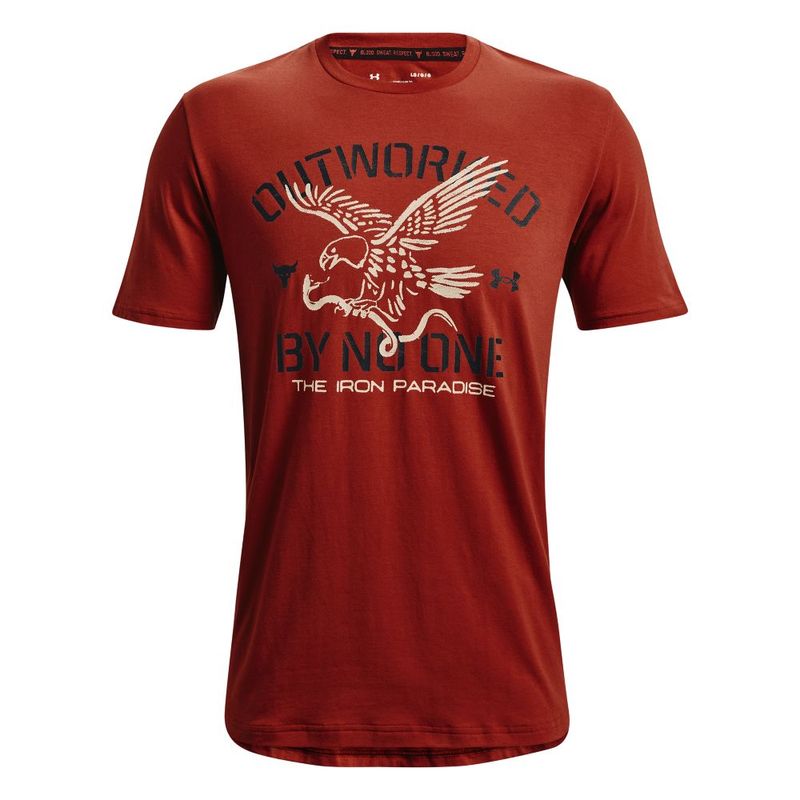 Camiseta-Manga-Corta-under-armour-para-hombre-Ua-Project-Rock-Outworked-Ss-para-entrenamiento-color-rojo.-Frente-Sin-Modelo