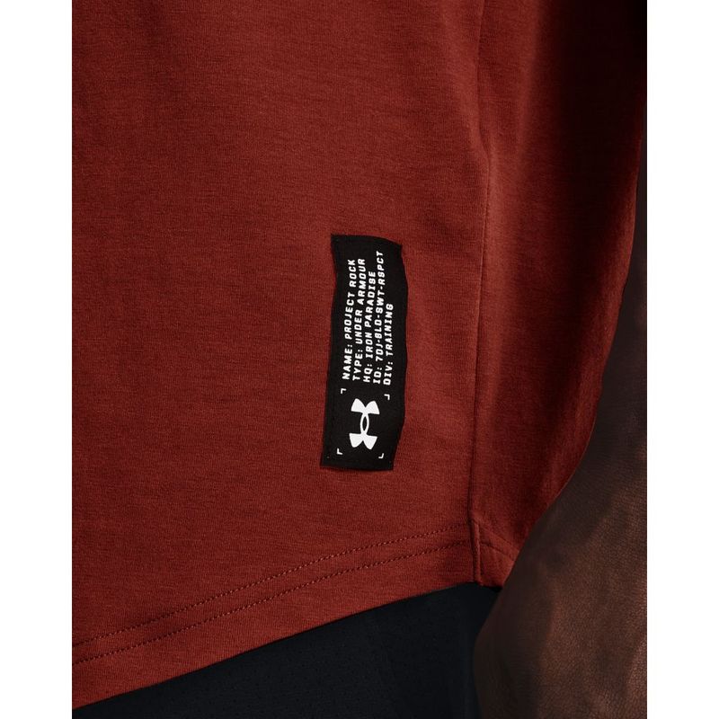 Camiseta-Manga-Corta-under-armour-para-hombre-Ua-Project-Rock-Outworked-Ss-para-entrenamiento-color-rojo.-Detalle-Sobre-Modelo-1