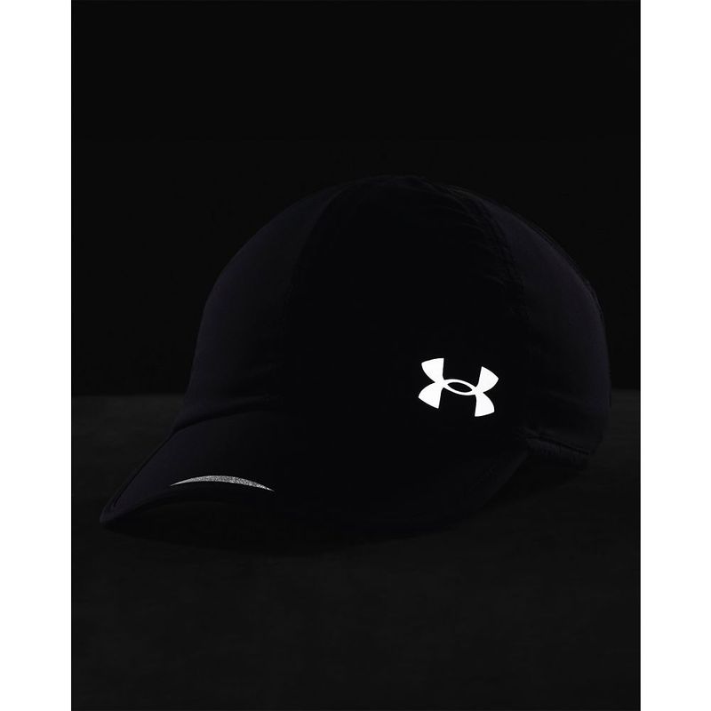Visera-under-armour-para-mujer-Iso-Chill-Launch-Wrapback-para-correr-color-negro.-Reflectores