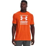 Camiseta-Manga-Corta-under-armour-para-hombre-Ua-Gl-Foundation-Ss-T-para-entrenamiento-color-naranja.-Frente-Sobre-Modelo