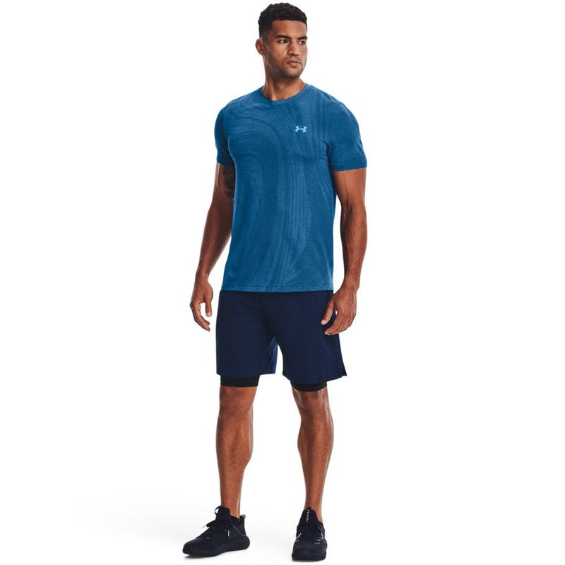 Camiseta-Manga-Corta-under-armour-para-hombre-Ua-Seamless-Surge-Ss-para-entrenamiento-color-naranja.-Outfit-Completo