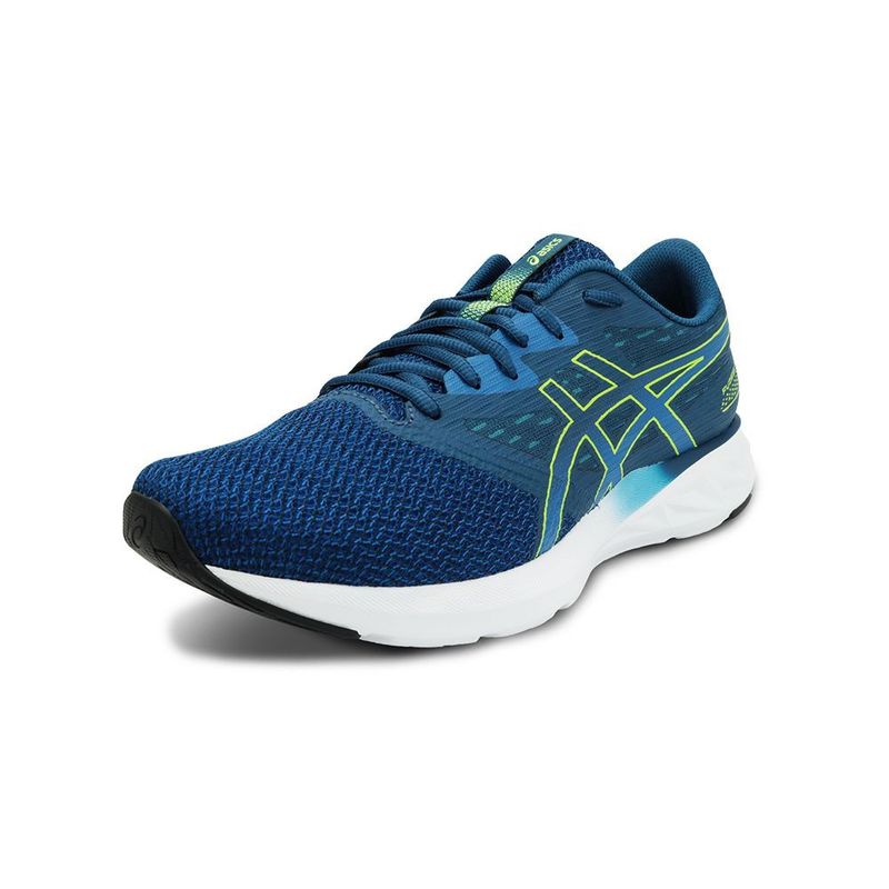 Tenis-asics-para-hombre-Fuzeblast-Se-para-correr-color-azul.-Frontal-Izquierda
